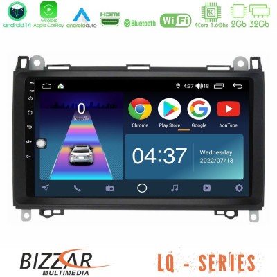 Bizzar LQ Series 4Core Android14 2+32GB Mercedes A/B/Vito/Sprinter Class Navigation Multimedia Tablet 9
