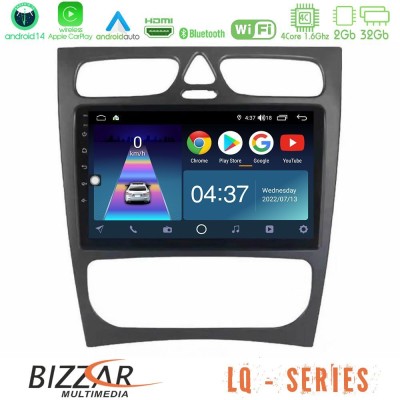 Bizzar LQ Series 4Core Android14 2+32GB Mercedes C Class (W203) Navigation Multimedia Tablet 9