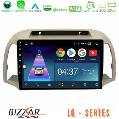 Bizzar LQ Series 4Core Android14 2+32GB Nissan Micra K12 2002-2010 Navigation Multimedia Tablet 9