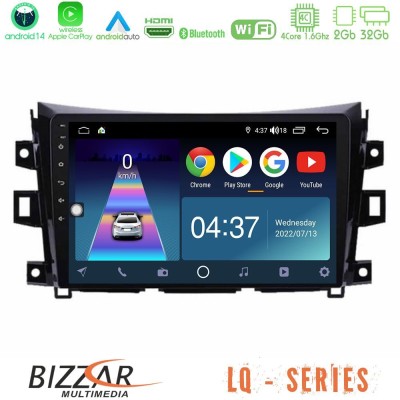 Bizzar LQ Series 4Core Android14 2+32GB Nissan Navara NP300 Navigation Multimedia Tablet 9