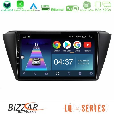 Bizzar LQ Series 4Core Android14 2+32GB Skoda Fabia 2015-2021 Navigation Multimedia Tablet 9