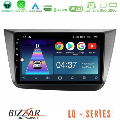 Bizzar LQ Series 4Core Android14 2+32GB Seat Altea 2004-2015 Navigation Multimedia Tablet 9
