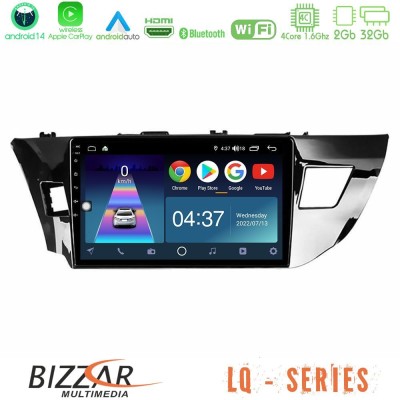 Bizzar LQ Series 4Core Android14 2+32GB Toyota Corolla 2014-2016 Navigation Multimedia Tablet 9