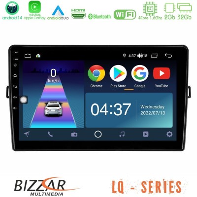 Bizzar LQ Series 4Core Android14 2+32GB Toyota Auris Navigation Multimedia Tablet 10