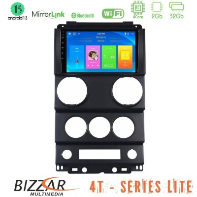 Bizzar 4T Series Jeep Wrangler 2008-2010 4Core Android13 2+32GB Navigation Multimedia Tablet 9