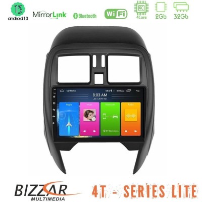 Bizzar 4T Series Nissan Micra 2013-2016 4Core Android13 2+32GB Navigation Multimedia Tablet 9