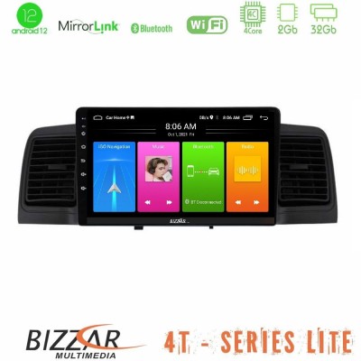 Bizzar 4T Series Toyota Corolla 2002-2006 4Core Android13 2+32GB Navigation Multimedia Tablet 9