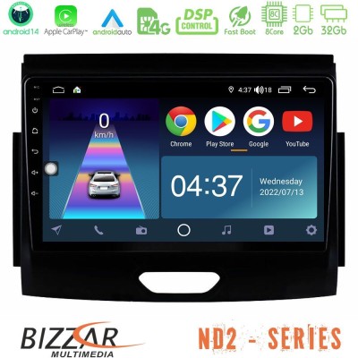 Bizzar ND2 Series 8Core Android14 2+32GB  Ford Ranger 2017-2022 Navigation Multimedia Tablet 9