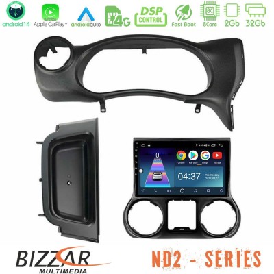 Bizzar ND2 Series 8Core Android14 2+32GB  Jeep Wrangler 2014-2017 Navigation Multimedia Tablet 10
