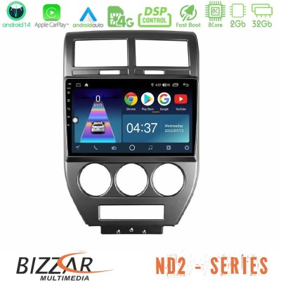 Bizzar ND2 Series 8Core Android14 2+32GB  Jeep Compass/Patriot 2007-2008 Navigation Multimedia Tablet 10