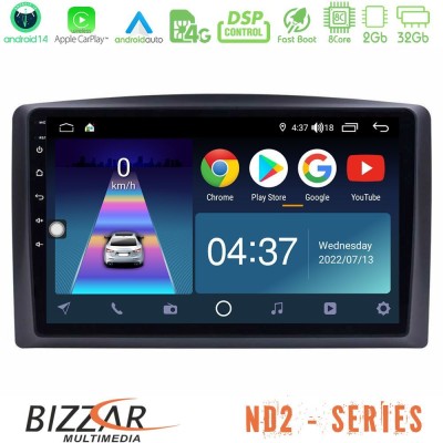Bizzar ND2 Series 8Core Android14 2+32GB  Mercedes Vito 2015-2021 Navigation Multimedia Tablet 10