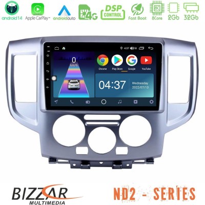 Bizzar ND2 Series 8Core Android14 2+32GB  Nissan NV200 Navigation Multimedia Tablet 9