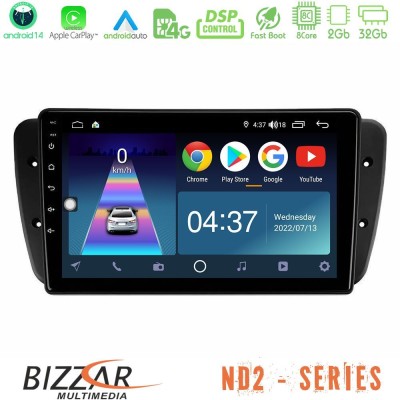 Bizzar ND2 Series 8Core Android14 2+32GB  Seat Ibiza 2008-2012 Navigation Multimedia Tablet 9