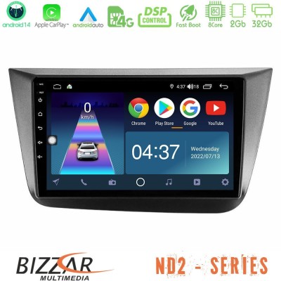 Bizzar ND2 Series 8Core Android14 2+32GB  Seat Altea 2004-2015 Navigation Multimedia Tablet 9