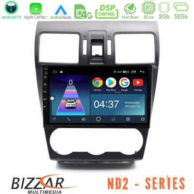 Bizzar ND2 Series 8Core Android14 2+32GB Subaru Forester 2015-2018 Navigation Multimedia Tablet 9