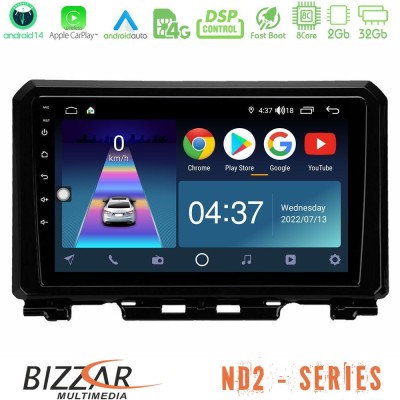 Bizzar ND2 Series 8Core Android14 2+32GB  Suzuki Jimny 2018-2022 Navigation Multimedia Tablet 9