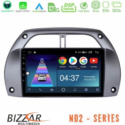 Bizzar ND2 Series 8Core Android14 2+32GB  Toyota RAV4 2001 - 2006 Navigation Multimedia Tablet 9