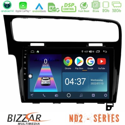 Bizzar ND2 Series 8Core Android14 2+32GB  VW GOLF 7 Navigation Multimedia Tablet 10