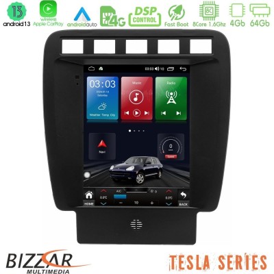 Bizzar Tesla Series 8Core Android13 4+64GB Porsche Cayenne 2003-2010 Navigation Multimedia Tablet 9.7