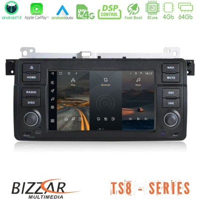 Bizzar BMW 3 Series E46 8core Android14 4+64GB Navigation Multimedia Deckless 7