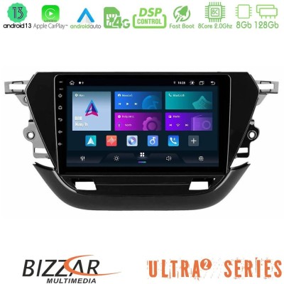 Bizzar 4T Series Opel Corsa F 2019-2023 4Core Android13 2+32GB Navigation Multimedia Tablet 9