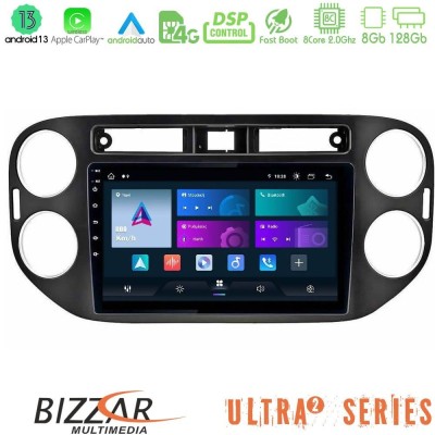 Bizzar 4T Series VW Tiguan (23mm alarm button) 4Core Android13 2+32GB Navigation Multimedia Tablet 9
