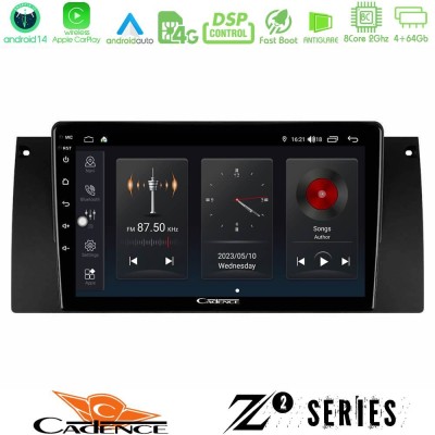 Cadence Z2 Series 8Core Android14 4+64GB  BMW 5 Series  (E39) / X5 (E53) Navigation Multimedia Tablet 9
