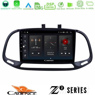 Cadence Z2 Series 8Core Android14 4+64GB  Fiat Doblo 2015-2022 Navigation Multimedia Tablet 9
