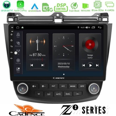 Cadence Z2 Series 8Core Android14 4+64GB  Honda Accord 2002-2008 Navigation Multimedia Tablet 10