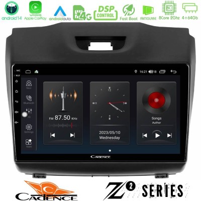 Cadence Z2 Series 8Core Android14 4+64GB  Isuzu D-MAX 2012-2019 Navigation Multimedia Tablet 9