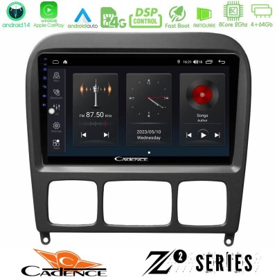 Cadence Z2 Series 8Core Android14 4+64GB  Mercedes S Class 1999-2004 (W220) Navigation Multimedia Tablet 9