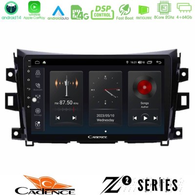 Cadence Z2 Series 8Core Android14 4+64GB  Nissan Navara NP300 Navigation Multimedia Tablet 9