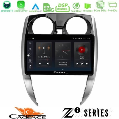 Cadence Z2 Series 8Core Android14 4+64GB  Nissan Note 2013-2018 Navigation Multimedia Tablet 10