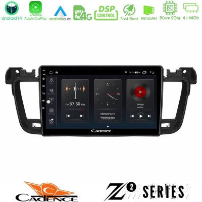 Cadence Z2 Series 8Core Android14 4+64GB  Peugeot 508 2010-2018 Navigation Multimedia Tablet 9