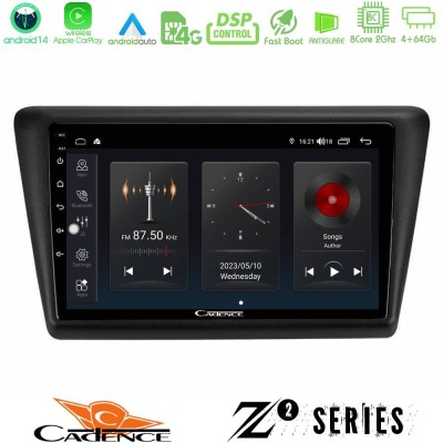 Cadence Z2 Series 8Core Android14 4+64GB  Skoda Rapid 2013-2017 Navigation Multimedia Tablet 9