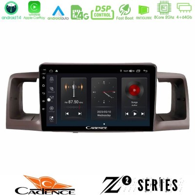 Cadence Z2 Series 8Core Android14 4+64GB  Toyota Corolla 2002-2006 Navigation Multimedia Tablet 9