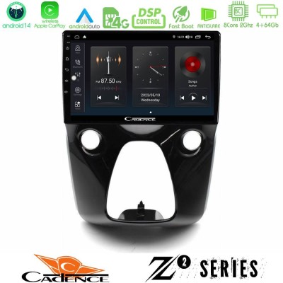 Cadence Z2 Series 8Core Android14 4+64GB  Toyota Aygo | Citroen C1 | Peugeot 108 Navigation Multimedia 10
