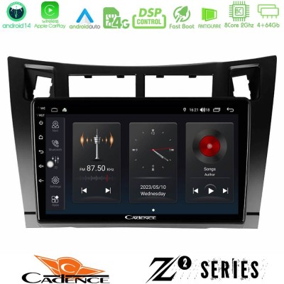 Cadence Z2 Series 8Core Android14 4+64GB  Toyota Yaris Navigation Multimedia Tablet 9