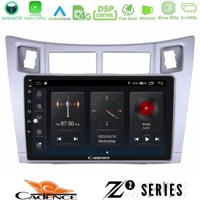 Cadence Z2 Series 8Core Android14 4+64GB  Toyota Yaris Navigation Multimedia Tablet 9