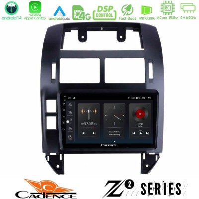 Cadence Z2 Series 8Core Android14 4+64GB  VW Polo 2002-2009 Navigation Multimedia Tablet 9