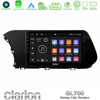Clarion GL700 Lite Series 8Core Android11 2+32GB Hyundai i20 2021-2023 Navigation Multimedia Tablet 10