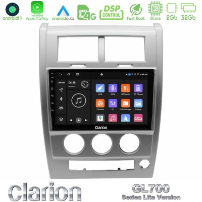 Clarion GL700 Lite Series 8Core Android11 2+32GB Jeep Cherokee (KK) 2008-2012 Navigation Multimedia Tablet 10