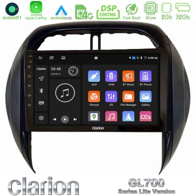Clarion GL700 Lite Series 8Core Android11 2+32GB Toyota RAV4 2001-2005 (Auto A/C) Navigation Multimedia Tablet 9