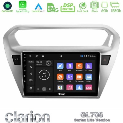 Clarion GL700 Lite Series 8Core Android11 6+128GB Citroen C-Elysee / Peugeot 301 Navigation Multimedia Tablet 9