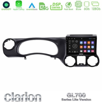 Clarion GL700 Lite Series 8Core Android11 6+128GB Jeep Wrangler 2011-2014 Navigation Multimedia Tablet 10