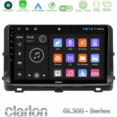 Clarion GL300 Series 4Core Android11 2+32GB Kia Ceed 2018-2023 Navigation Multimedia Tablet 10