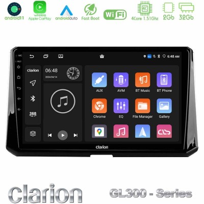 Clarion GL300 Series 4Core Android11 2+32GB Toyota Corolla 2019-2022 Navigation Multimedia Tablet 10