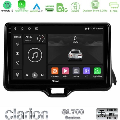 Clarion GL700 Series 8Core Android13 4+64GB Toyota Yaris 2020-> Navigation Multimedia Tablet 10