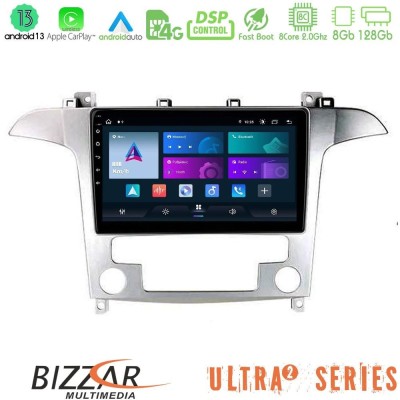 Bizzar 4T Series Ford S-Max 2006-2012 4Core Android13 2+32GB Navigation Multimedia Tablet 9