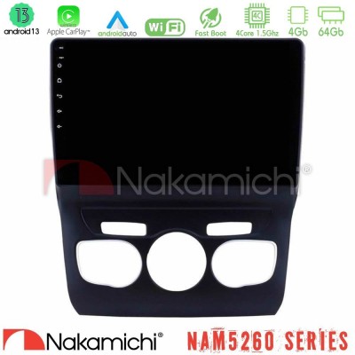 Nakamichi NAM5260 Series 4Core Android13 4+64GB Citroen C4L Navigation Multimedia Tablet 10
